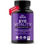 Eye Vitamins Supplement with Lutein, Bilberry, Beta Carotene, L-Taurine, Zinc and Quercetin, 90 Capsules, Supports Vision, Ocular and Macular Health, Helps Eyes Filter Blue Light