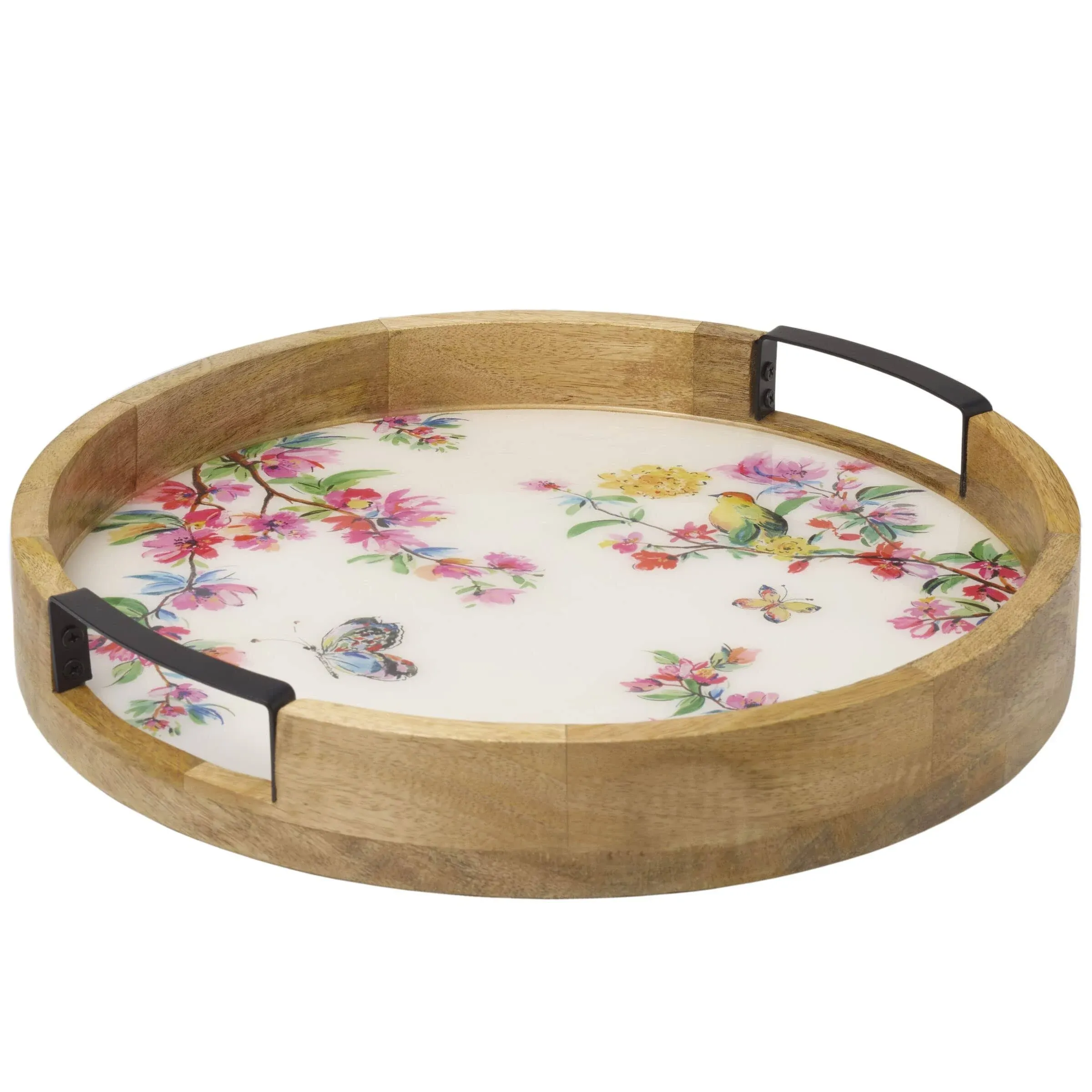 Mikasa Gourmet Basics Round Bird and Butterfly 14 D x 3 H x 14 D Lazy Susan 5292394