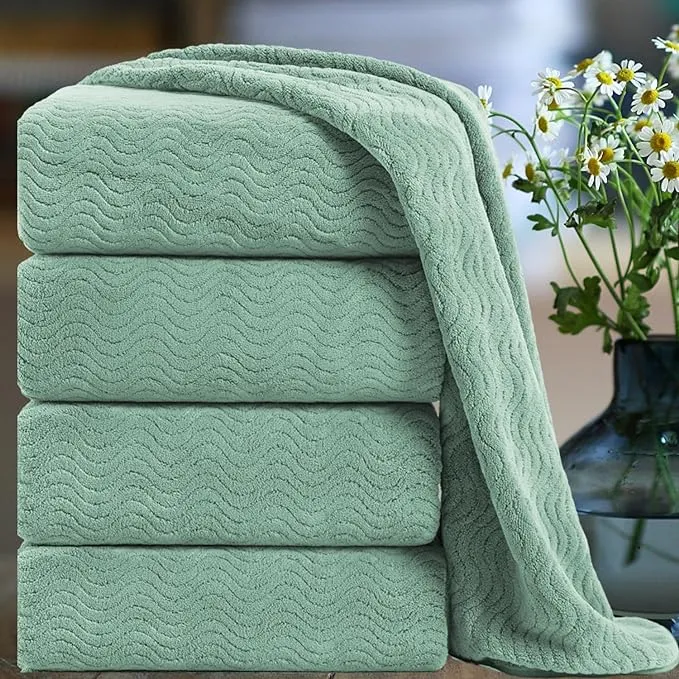 Green ESSEN Oversized Bath Towel Sets