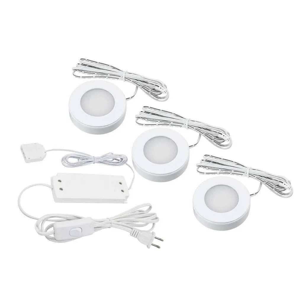 American Lighting Omni 3-Puck Kit 12VDC 3.2W Each Matte White With Driver (OMNI-3KIT-WH)