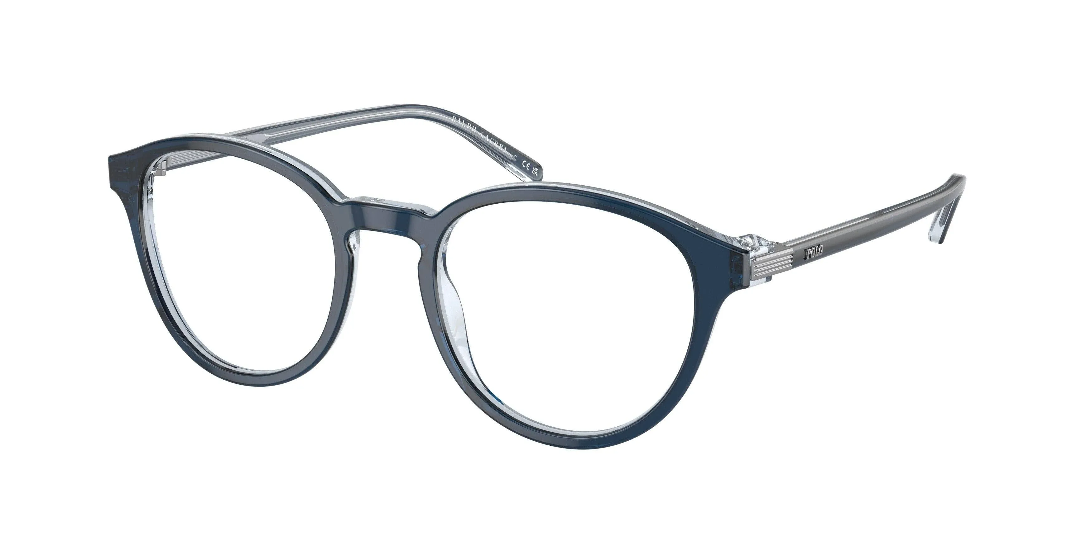 Eyeglasses Polo PH 2252 6028 Shiny Transp Blue On Crystal