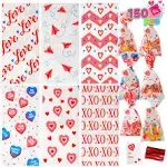 JOYIN 150 Pcs Valentine Gift Bags Long Cellophane Bags with Gift Cards and Twist ...