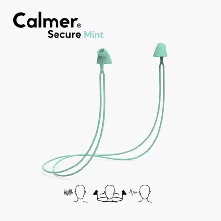 Flare Calmer Secure – Ear Plugs Alternative – Reduce Annoying Noises Without Blocking Sound – Soft Reusable Flexible Silicone with Built-in Lanyard - Mint