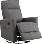 Fabric Rocking Chair Swivel Recliner Nursery Rocker Chair Adjustable Single Sofa