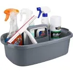 KeFanta Cleaning Supplies Caddy, Cleaning Supply Organizer with Handle, Large Plastic Bucket, Portable Shower Basket Tote, Gray