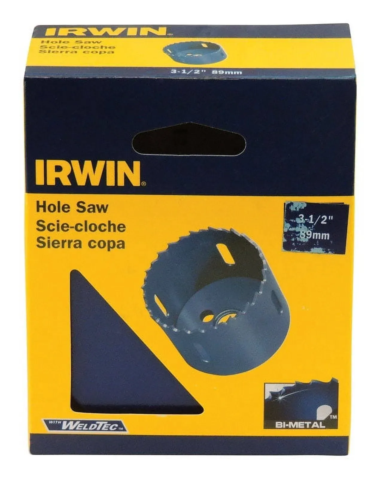 Irwin 373312BX Hole Saw, 3-1/2 in Dia, 3/8 in Arbor, 4/6 TPI, HSS Cutting Edge