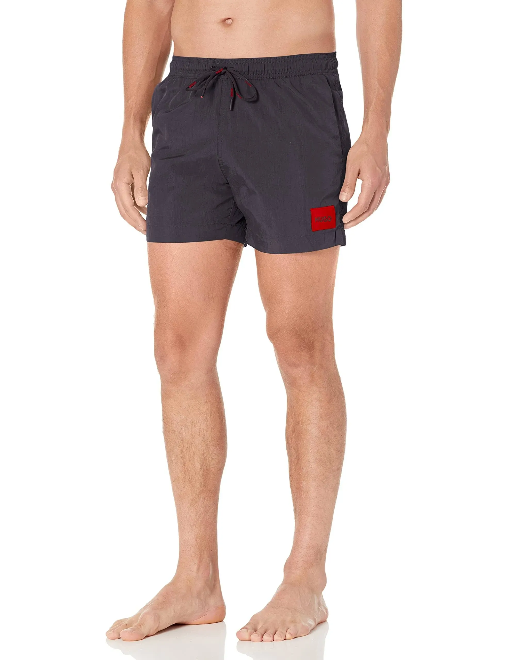 HUGO Men's Standard Square Logo Swim Trunk