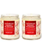 Bath & Body Works White Barn Strawberry Pound Cake Single Wick Scented Candle with Essential 7 oz / 198 G Each Pack of 2