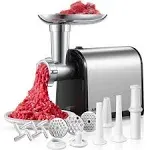 Electric Meat Grinder, Aiheal Sausage Stuffer Maker with 2 Blades & 3 Plates, 2000W Max, 3 Sausage Stuffer Tubes & Kubbe Kit, Heavy Duty Meat Grinder Easy to Use, for Home Kitchen Use, Stainless Steel