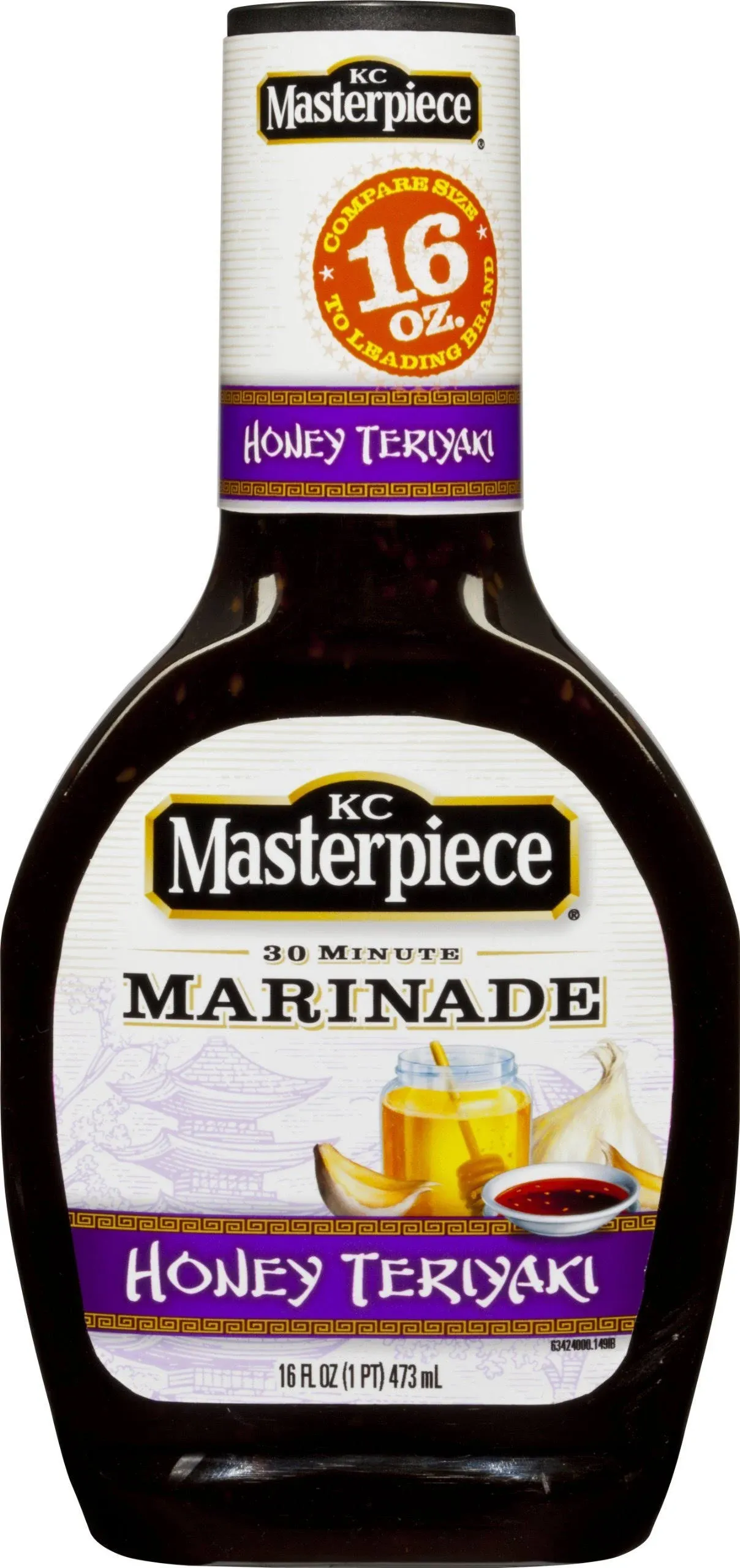 KC Masterpiece Marinade, Honey Teriyaki, 16 Fluid Ounces