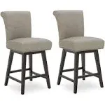 Modern Counter Height Swivel Bar Stool | Upholstered Faux Leather