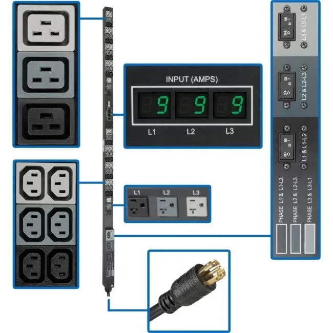 Tripp Lite PDU3MV6L2130 PDU 3-Phase Metered 8.6kW