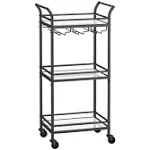 3-Tier Mini Bar Cart Ink Black