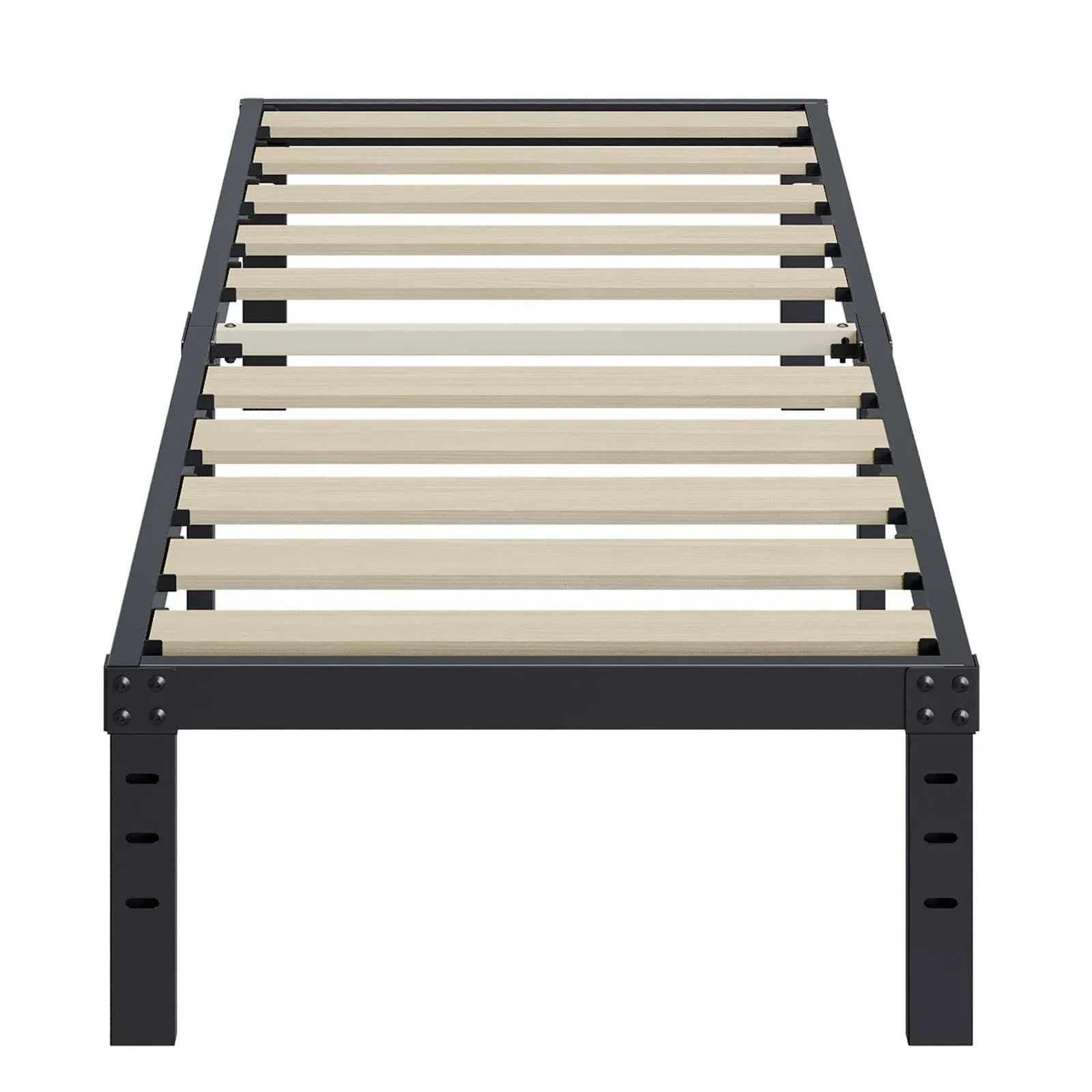 ZIYOO Full Size Bed Frame 14 Inches High 3 Inches Wide Wood Slats with 3500 Pounds Support for Foam Mattress, No Box Spring Needed, Underbed Storage Space,Easy Assembly, Noise Free