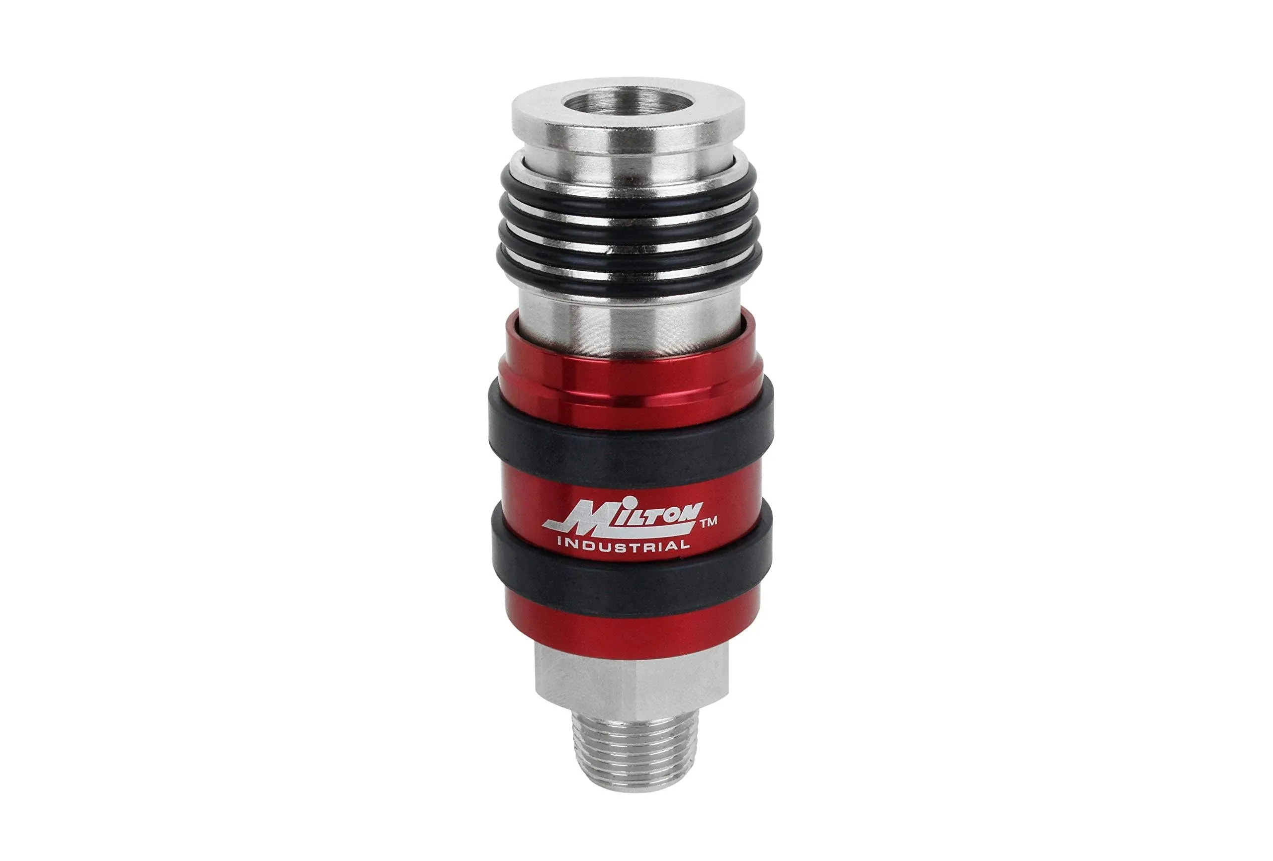 Milton 2 in One Universal Safety Exhaust Coupler 3/8in MNPT x 3/8in Body Flow - 1759