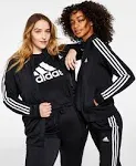 Adidas Women's Tricot Slim 3-Stripes Track Jacket (Plus Size), Black / 2x