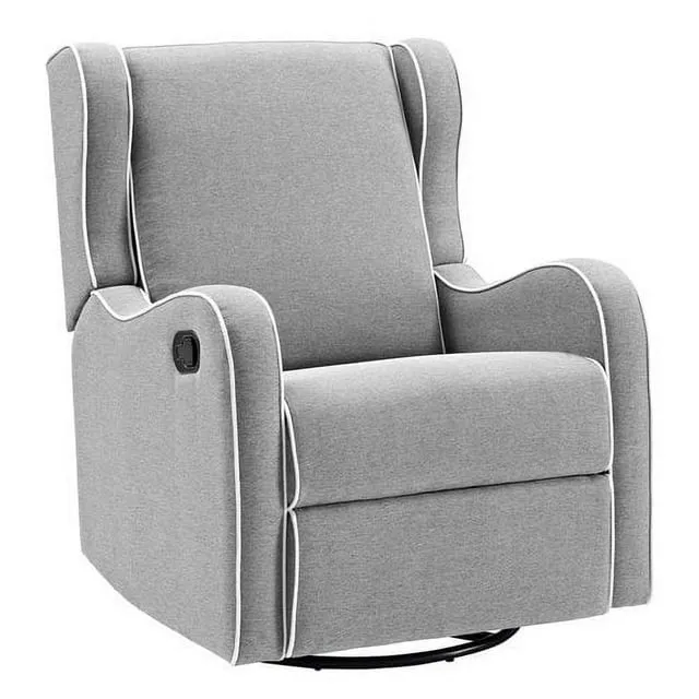 Angel Line Rebecca Upholstered Swivel Gliding Recliner, Gray Fabric