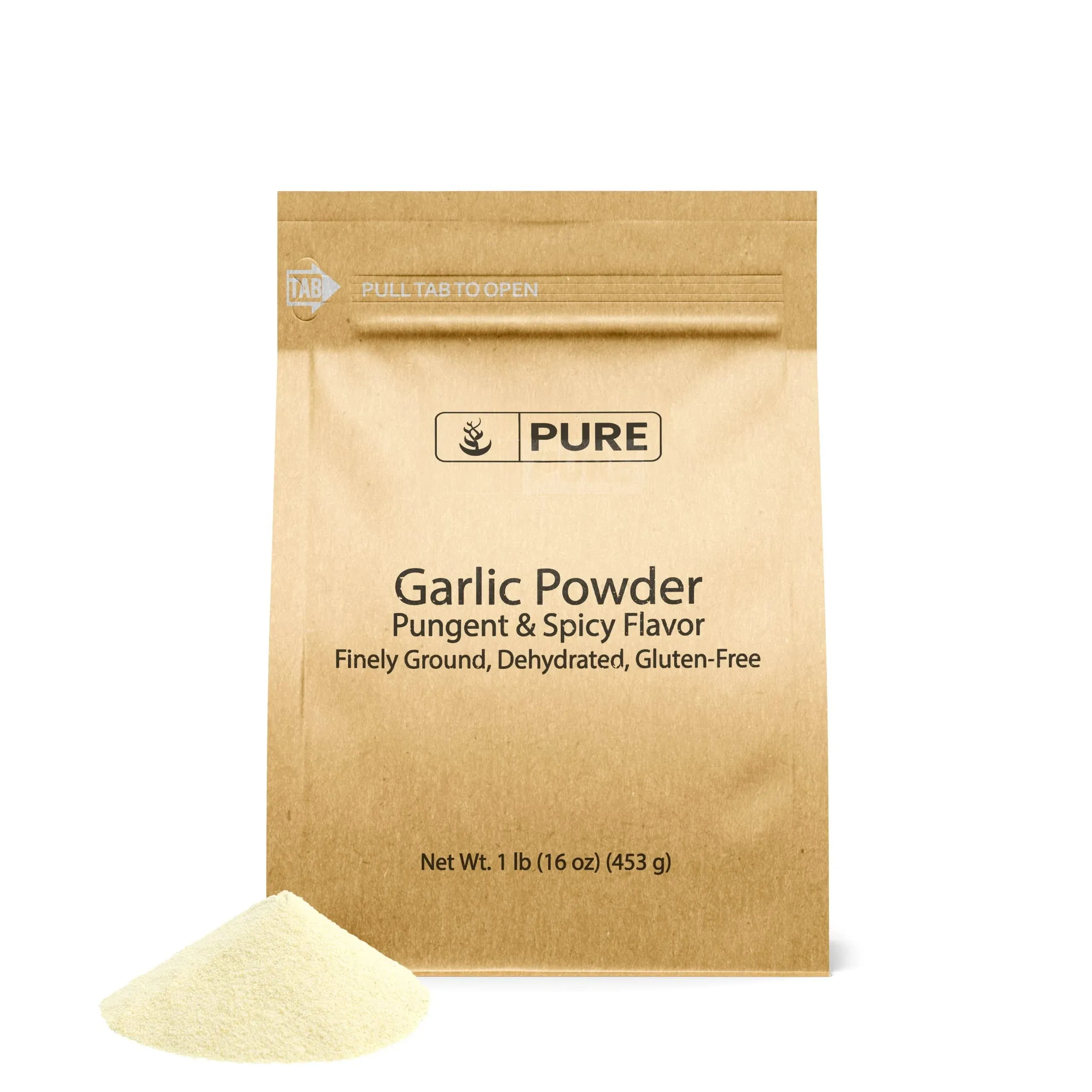 Pure Original Ingredients Garlic Powder, Pure, Fine Ground, Dehydrated, Gluten Free, Eco-Friendly Packaging (16 Ounces)