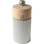 Line Manual Pepper Mill, Alu, 12 Cm - 4.75&#034; Natural Wood - with Wooden Spice Sco