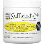 Sufficient-C High Dose Non-GMO Vitamin C Lemon Peach Immune-Ade Drink Mix