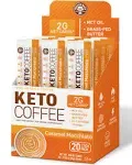 The Frozen Bean - Caramel Macchiato Keto Instant Coffee Mix with Low Sugar, MCT Oils, Improves Focus and Energy, and Increase Metabolism - 20 Single Serve Sticks