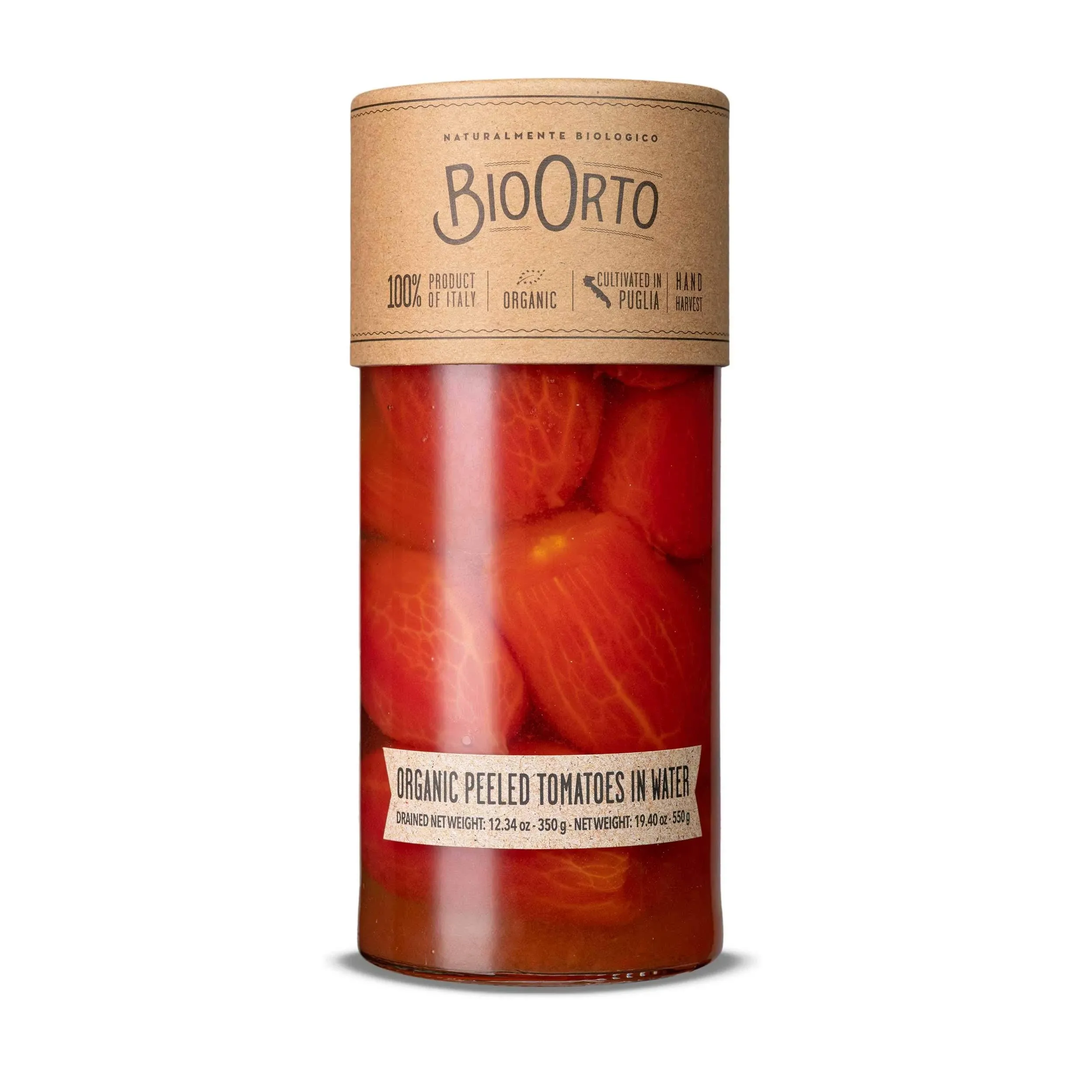 BioOrto Organic Whole Peeled Tomatoes in Water (580ml / 19.6oz)