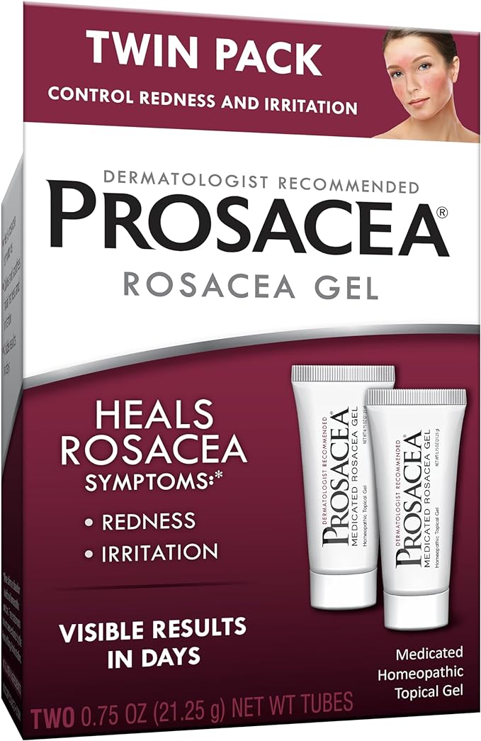 Prosacea - Heals Rosacea Symptoms of Redness, Pimples and Irritation - Twin Pack - Two 0.75oz Tubes (1.5oz Total)