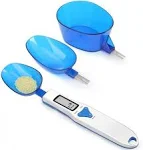 Kitchen Scale Spoon Gram Measure Scoop, 500g/0.1g Blue Cute Digital Weight Scale Spoon Milligram Measuring Scoop Grams Electronic Measuring Cup for Portioning Tea, Flour, Spices, Medicine 4 pieces