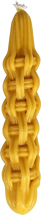 Braided Beeswax Havdalah Candle - Thick Round Twist Braid - Hand Dipped Bees Wax ...