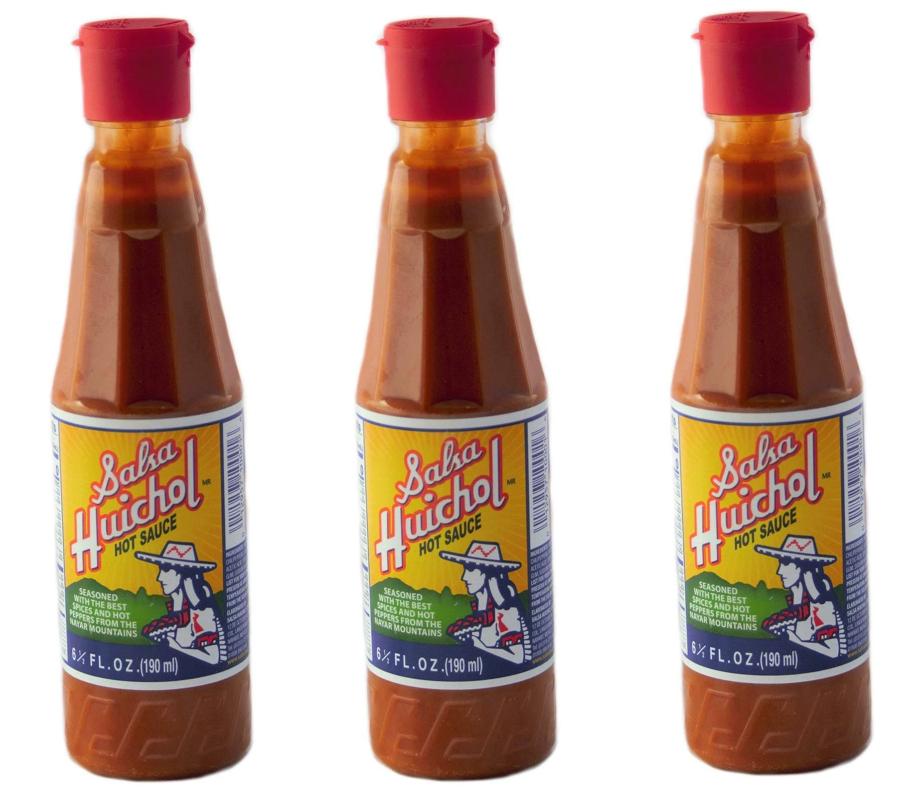 Salsa Huichol Hot Sauce 6.5 oz Pack of 3 - Mexican Sauce