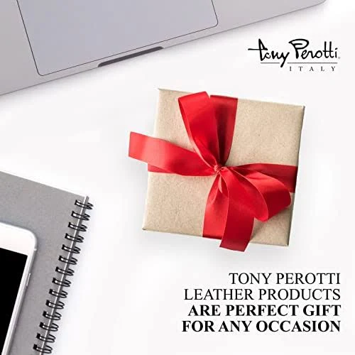 Tony Perotti Italian Leather Business Card Holder for Men and Women - Eco-Friendly Vegetable-Tanned Full Grain Leather Business Card Wallet Made in Italy