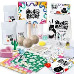 FosterToys™ Air Dry Clay Pottery Kit for Beginners | DIY Clay Kit for Adults, Sculpting Tools Set & Step-by-Step Guide, 12 Paints, Paintbrush, Varnish, Sponge, Kids Teen Party Birthday Holiday Gift