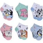 Toddler Girls 6 Pair Bluey Quarter Socks