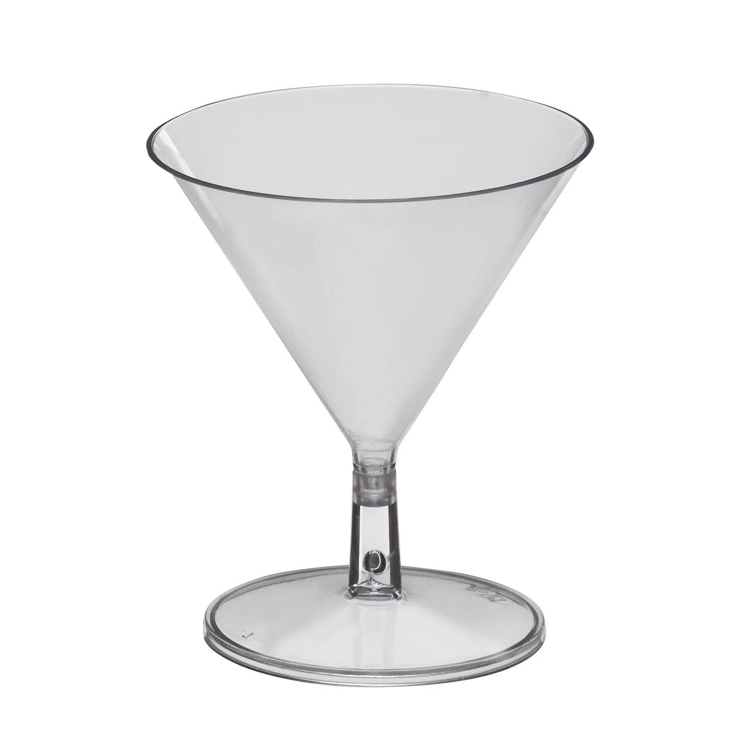 Party Essentials Miniware Disposable 2 oz. Small Plastic Mini Martini Appetizer and Dessert Cups/Cocktail Sample Tasting Drinkware, Clear, Glasses Only, 12-Count