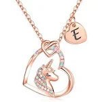 Hidepoo 6 Year Old Girl Gifts Unicorn Gifts for Girls Age 6 8 Unciron Necklace for Girls E Initial Necklaces for Girls