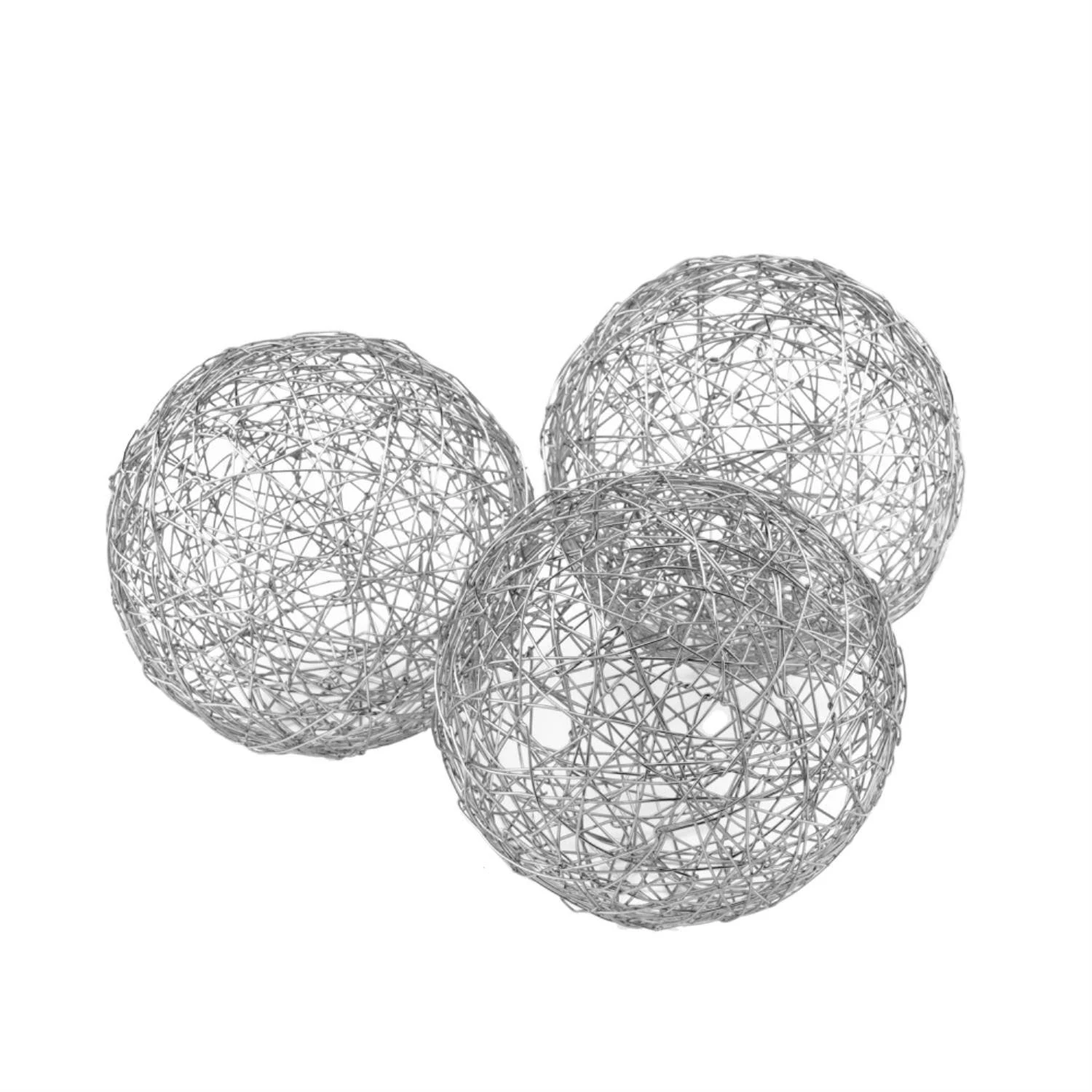 Modern Day Accents Guita Silver Wire Spheres/4"D - Box of 3