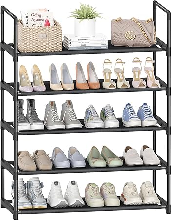 HITHIM 5-Tier Shoe Rack,Stackable Wide Shoe Shelf for Shoe Storage,Sturdy Shoe ...