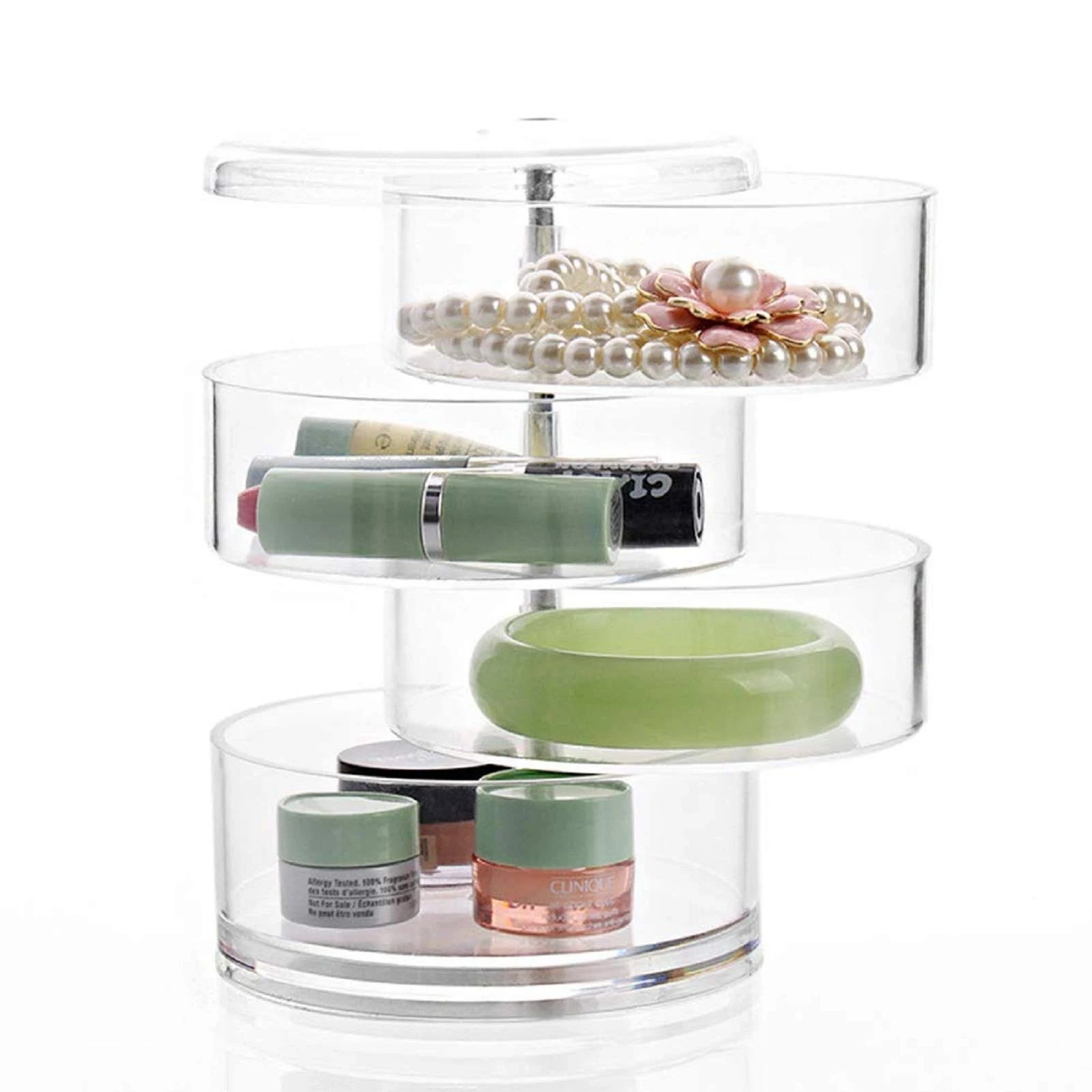 Stratalife Stackable Clear Plastic Hair Accessory Containers Jewelry Storage Org