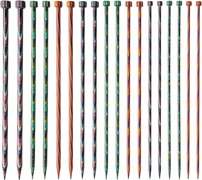 Knit Picks Straight Single Point Wood Knitting Needle Set US 4-11 (Mosaic 10")