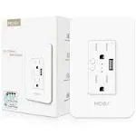 Moes WiFi Smart Wall Outlet,15A Divided Control 2 in Wall Socket with USB ...