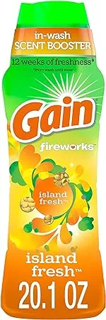 Gain Fireworks Laundry Scent Booster Beads for Washer, Island Fresh, 20.1 oz