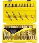 Topec 55-Piece Screw Extractor & Broken Bolt Extractors, Multi-Spline Extractors, and Drill Bits for Removing Damaged, Frozen, Rusted, Rounded-Off Bolts & Screws