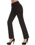 Bamans Women’s Bootcut Pull-On Dress Pants Office Business Casual Yoga Work Pant