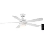 Hampton Bay Averly 52 in. Integrated LED Matte White Ceiling Fan with Light and Remote Control