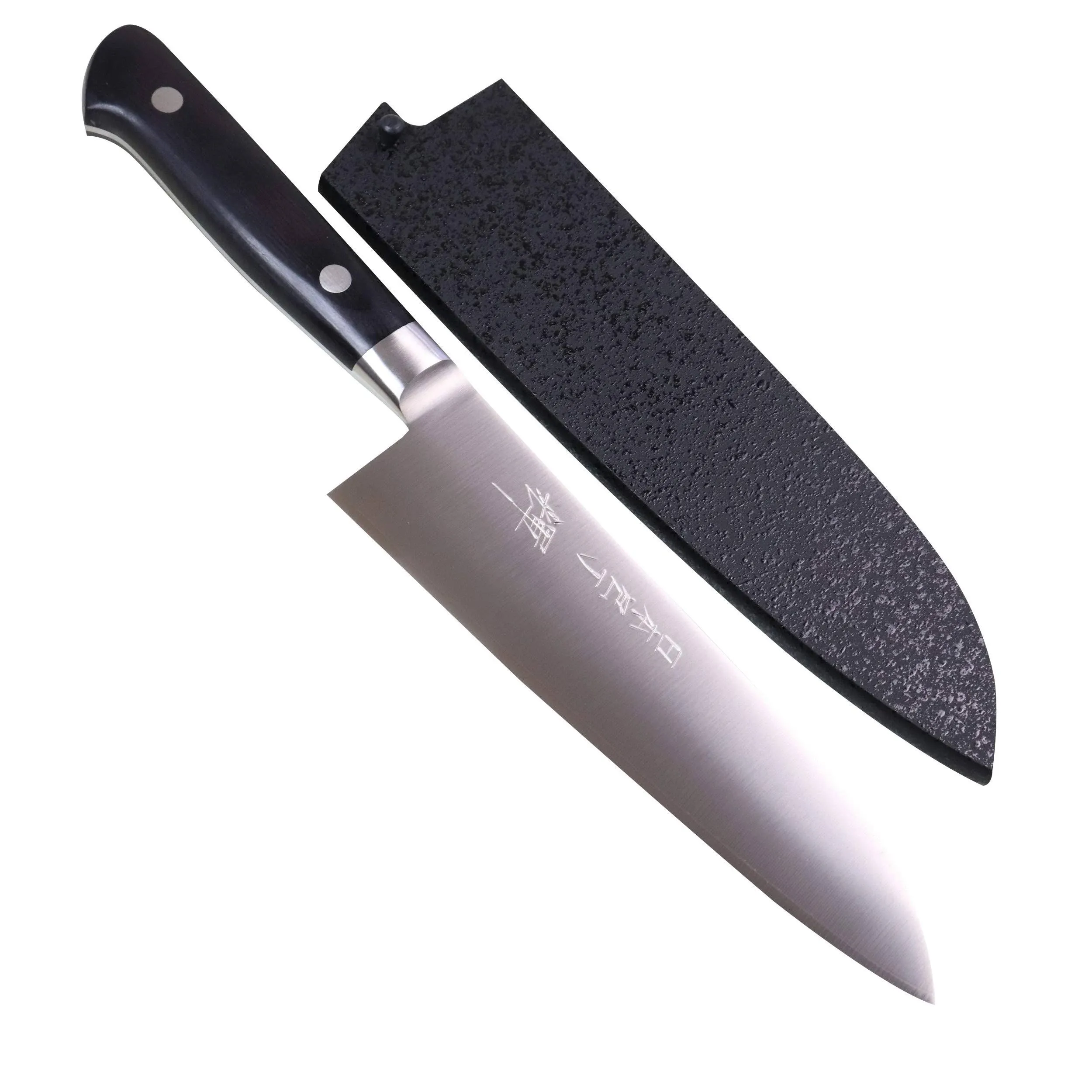 Kagayaki Japanese Chef’s Knife, KGR2-2 Professional Santoku Knife, R-2 Special Steel Pro Kitchen Knife with Ergonomic Pakka Wood Handle, 6.8 inch