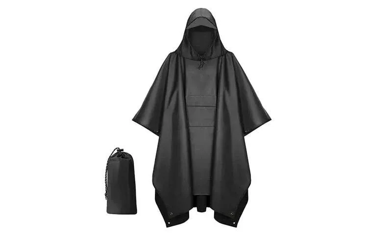 PERCEN Hooded Rain Poncho for Adult with Pocket Waterproof Lightweight Unisex Raincoat for Hiking Camping Emergency