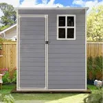 5' x 3' Resin Utility Storage Shed with Window, Grey