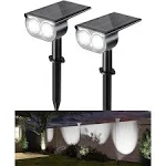 JACKYLED Solar Spot Lights Owl Face 3 Modes Bright LED Outside Landscape Lighting IP65 