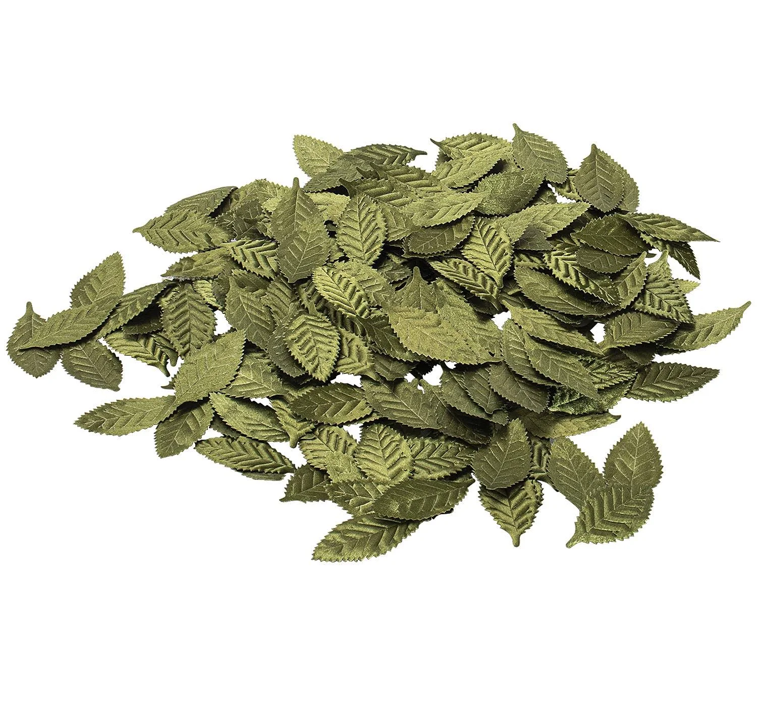 200 Pcs Scrapbook Leaves Artificial Fabric Leaves Fake Leaves for Scrapbook, Embroidery, Party and DIY Craft Project (Green)