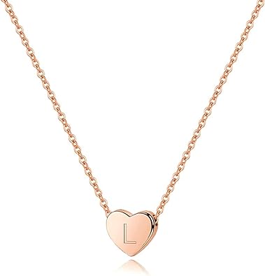 M MOOHAM Initial K Necklace for Girls Jewelry, Rose Gold Plated 925 Sterling ...